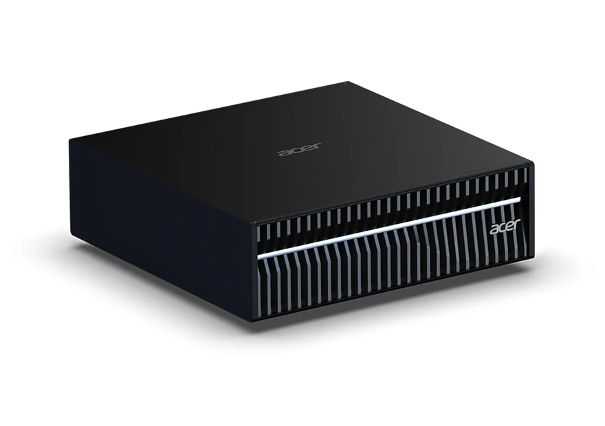 SBX AI Edge A — compact black Acer Veriton GN100 NVIDIA Spark-class edge inference appliance